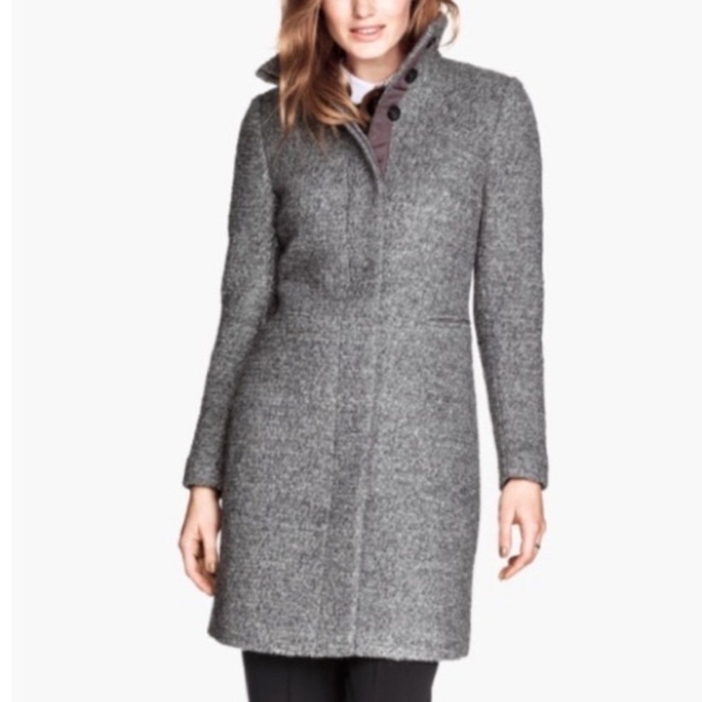 H&M Gray Boucle Coat